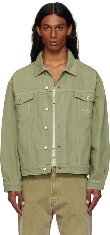 Photo: Maison Kitsuné Khaki Trucker Denim Jacket