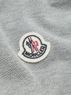 Moncler - Logo-Appliquéd Cotton-Piqué Polo Shirt - Gray