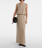 Leset Stella sequined linen-blend maxi skirt