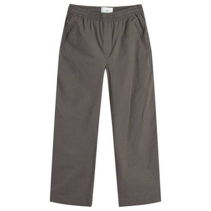Photo: Folk Men's Herringbone Drawcord Assembly Pants in Soft Black