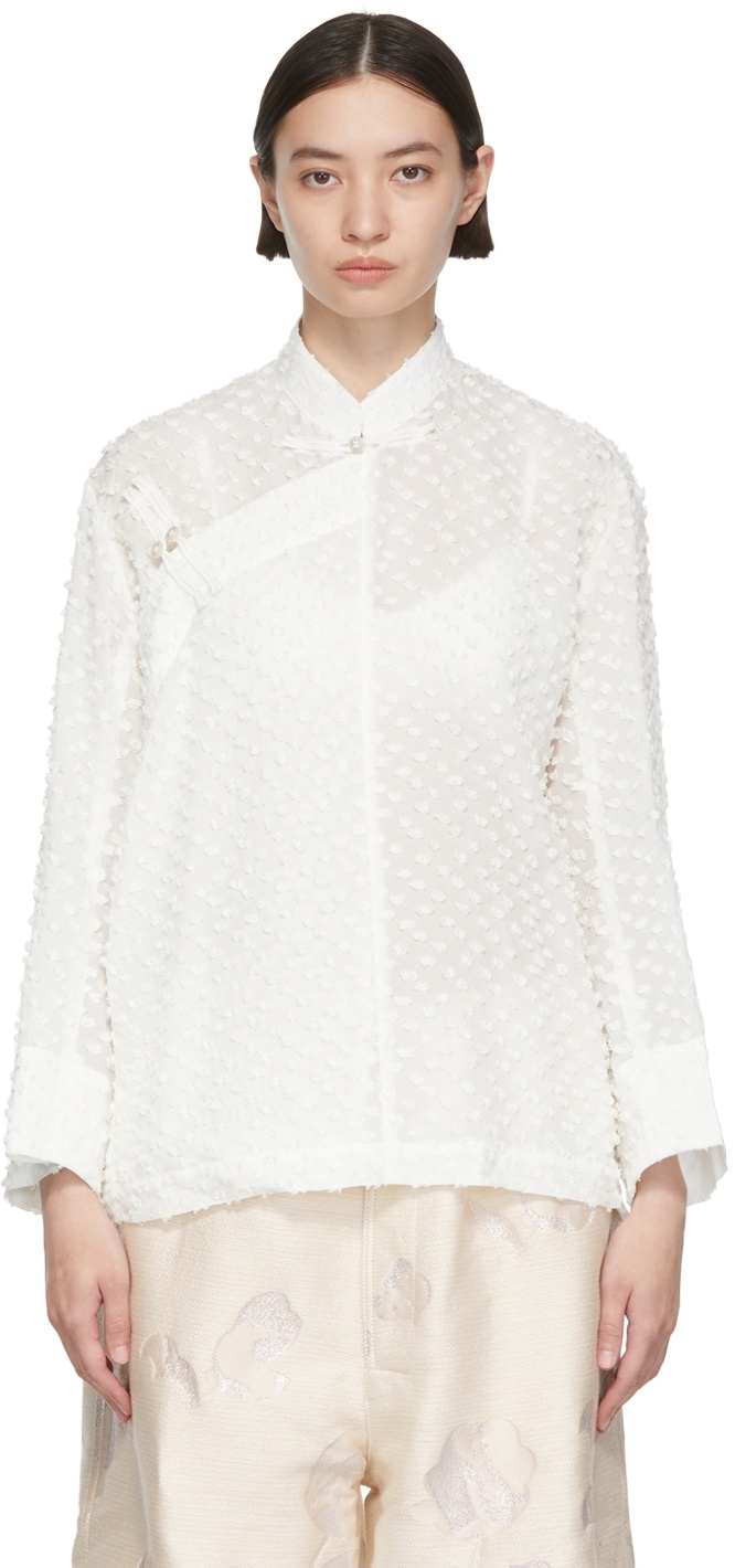 Tricot Comme des Garçons White Cupro Jacket