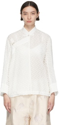 Tricot Comme des Garçons White Cupro Jacket