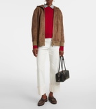 'S Max Mara Suede zip-up hoodie