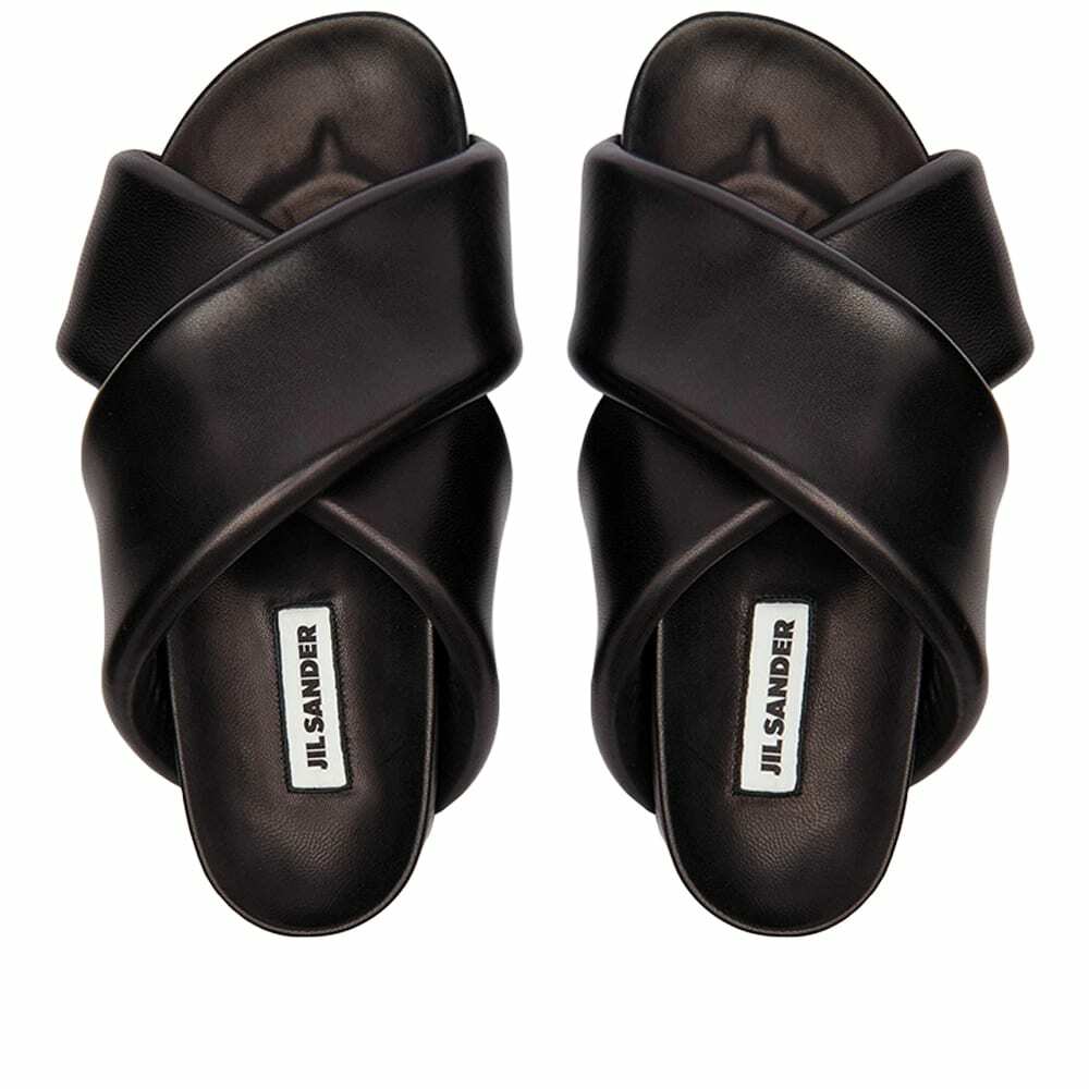 Jil Sander Women's Wrap Front Slide Sandal in Black Jil Sander