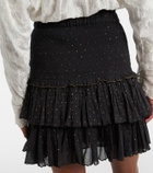 Marant Etoile Polka-dot embroidered cotton miniskirt