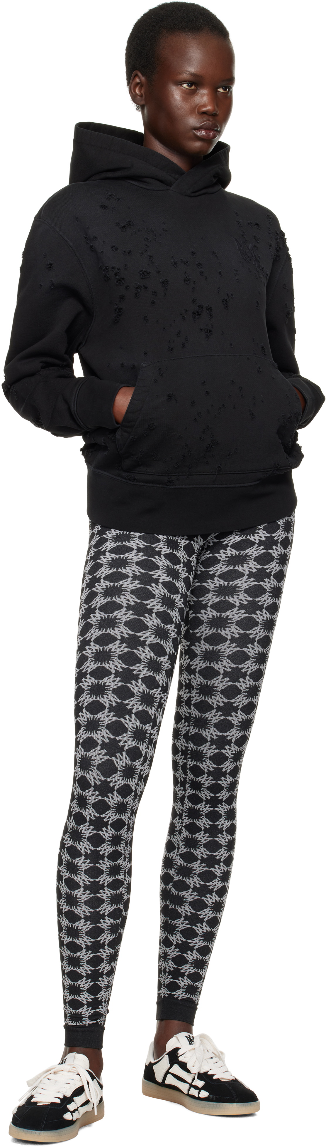 AMIRI Black MA Embroidered Hoodie
