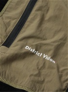 DISTRICT VISION - Logo-Detailed Shell-Trimmed Merino Grid Fleece Half-Zip Top - Black