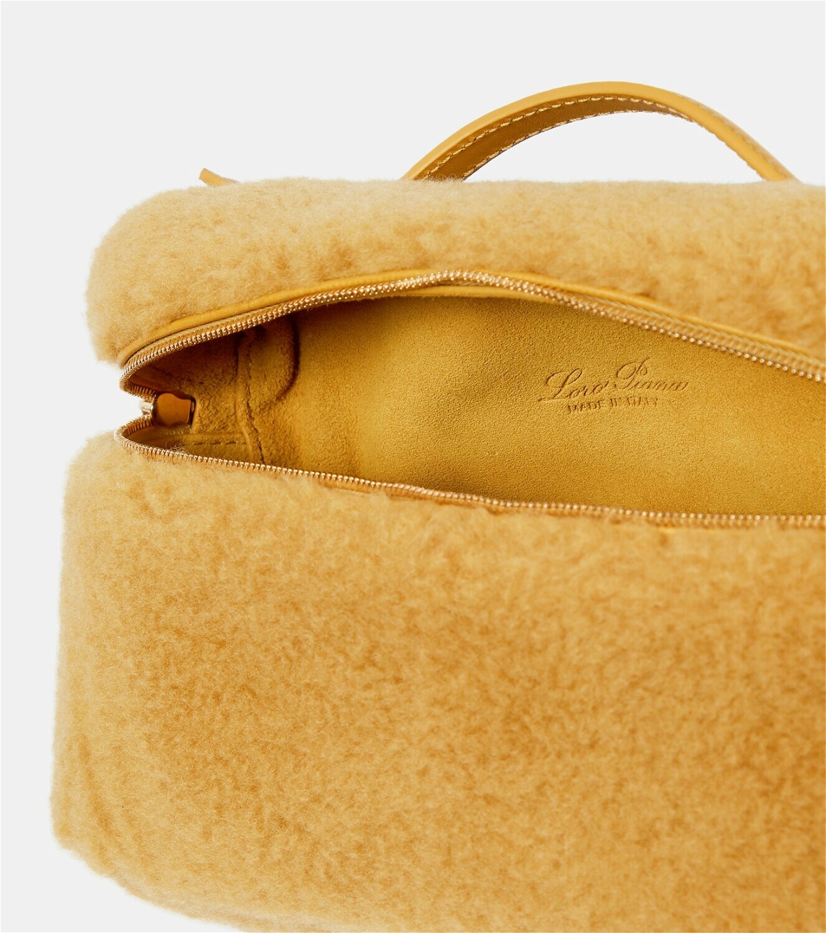 Extra Pocket L 19 Faux Fur Pouch in Yellow - Loro Piana