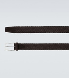 Canali Braided suede belt
