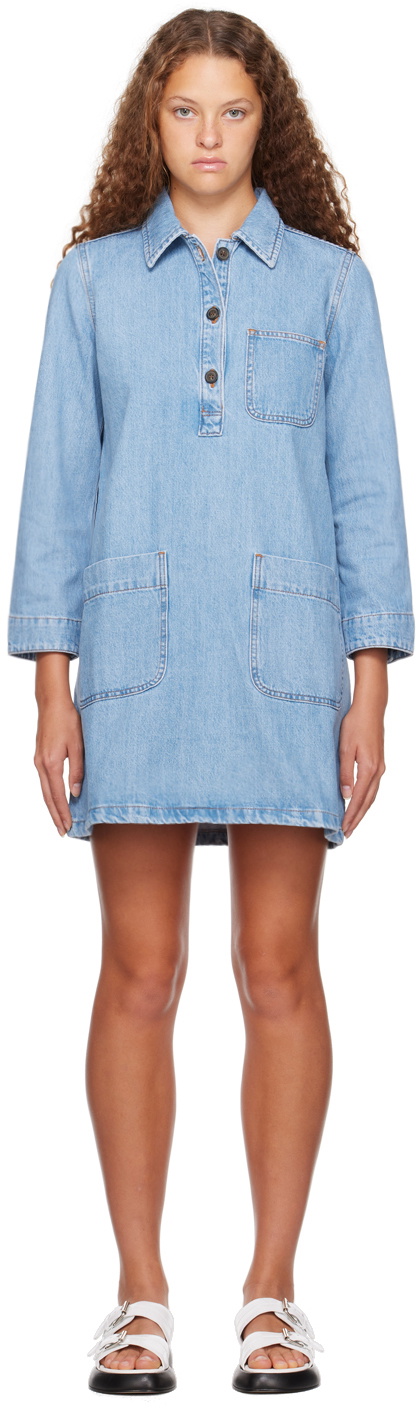 A.P.C. Blue Aurelia Denim Minidress A.P.C.