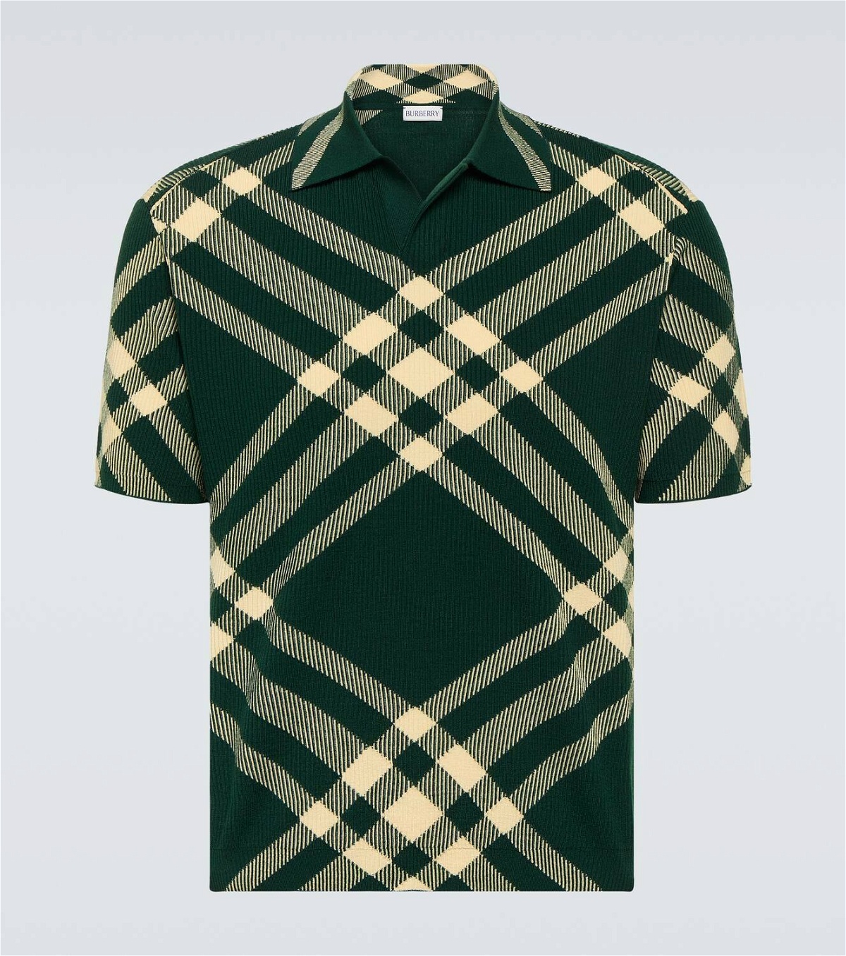 Burberry Checked wool-blend polo shirt