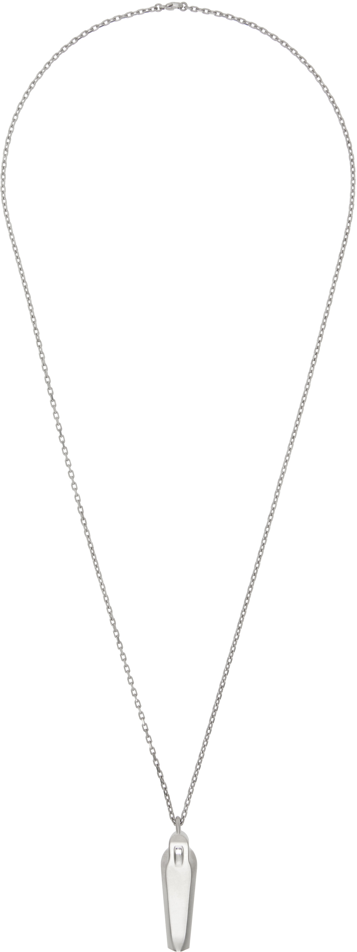 Rick Owens Silver Hollywood Sarcophagus Charm Necklace