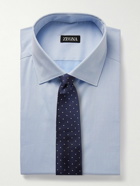 Zegna - Cotton-Blend Twill Shirt - Blue