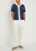 Sandbanks Knit Striped Cotton-blend Shirt Navy