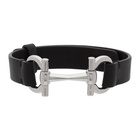 Salvatore Ferragamo Black Leather Bracelet