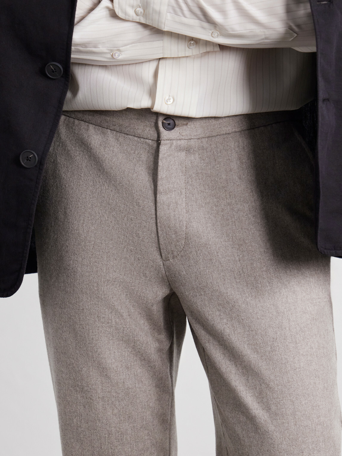Mr P. - Straight-Leg Wool-Blend Flannel Trousers - Neutrals
