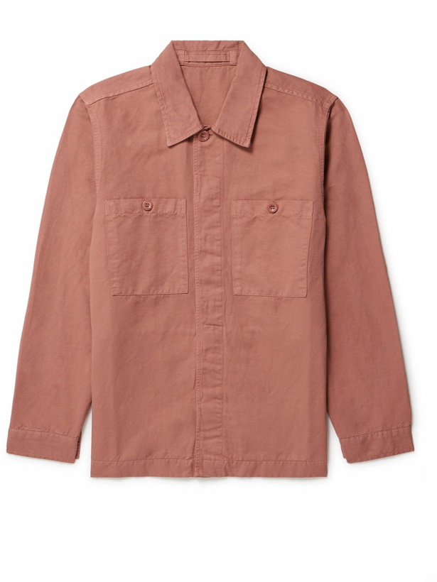 Photo: Mr P. - Garment-Dyed Cotton and Linen-Blend Twill Overshirt - Pink