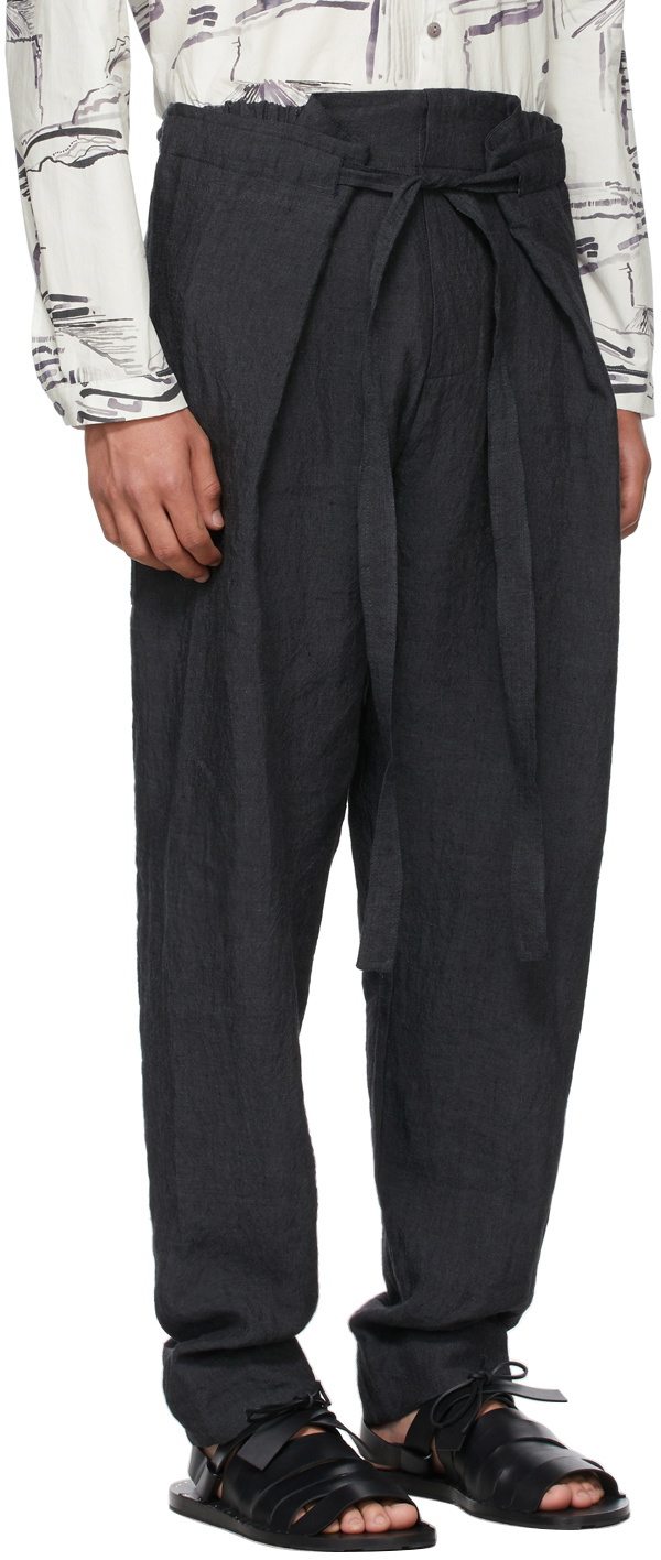 Toogood Black Linen Stonemason Trousers Toogood