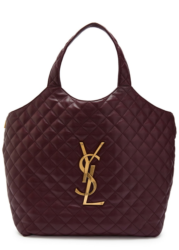 Photo: Saint Laurent Icare Quilted Leather Tote bag - Bordeaux - One Size