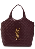 Saint Laurent Icare Quilted Leather Tote bag - Bordeaux - One Size