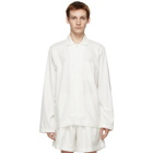 Tekla White Flannel Pyjama Shirt
