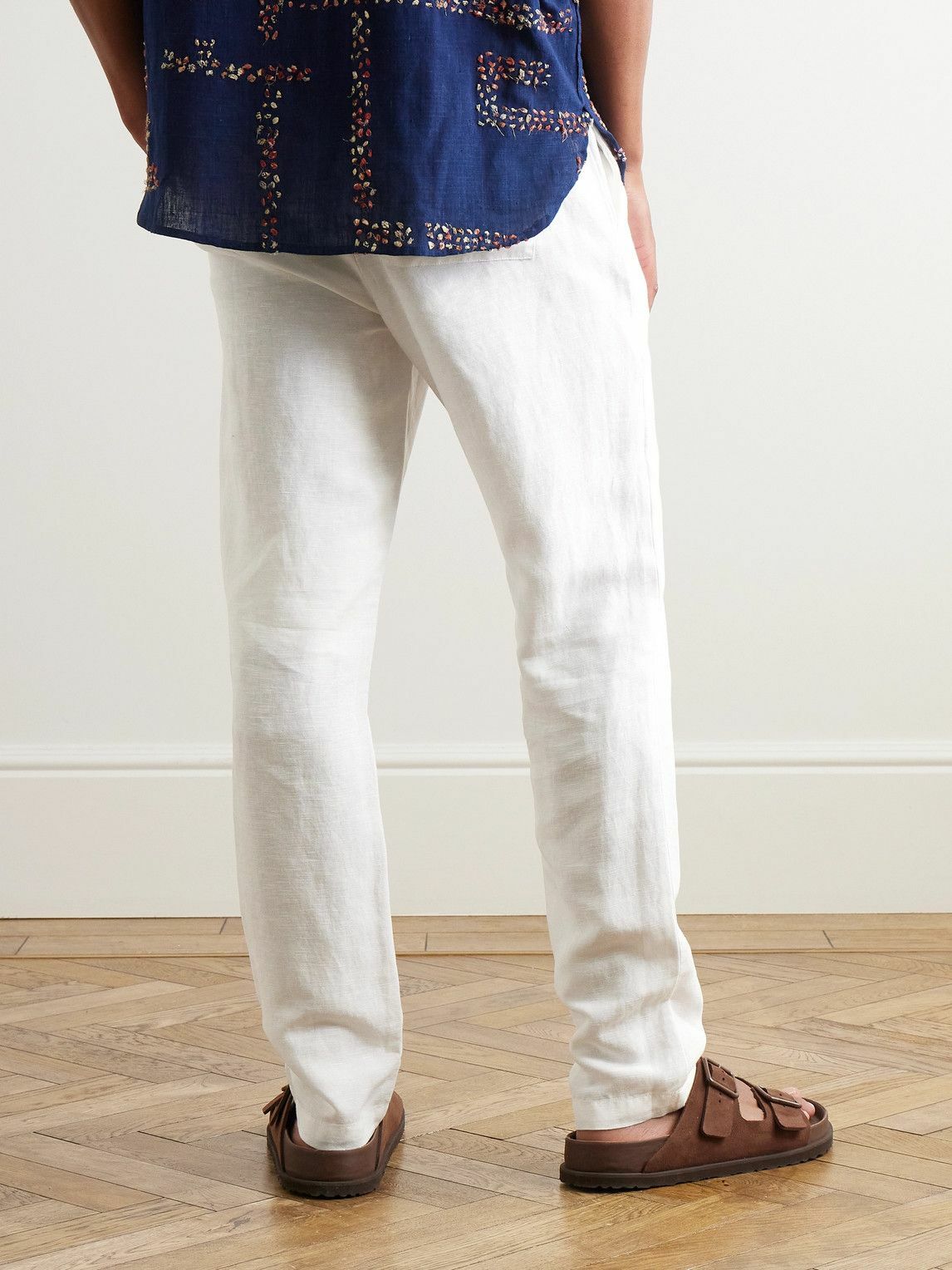 Onia - Air Straight-Leg Linen and Lyocell-Blend Drawstring Trousers - White