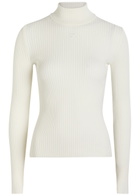 Courrèges Reedition Ribbed Knit Jumper White