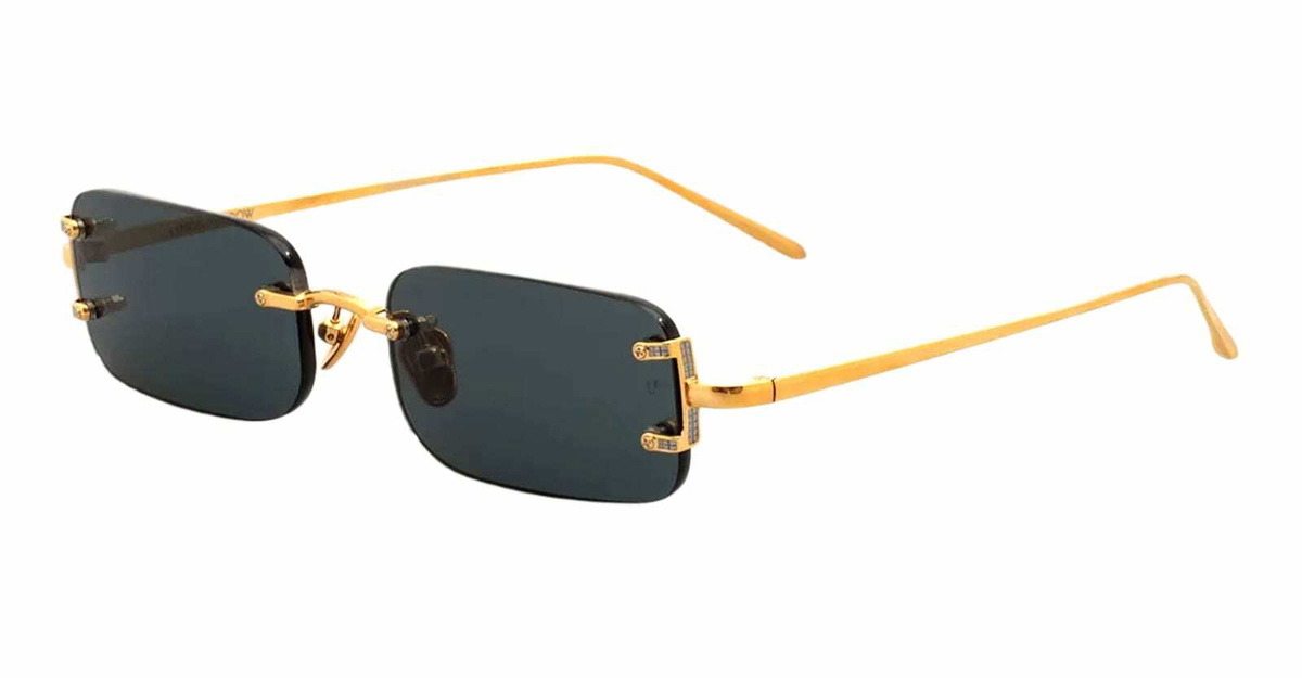 Linda Farrow Taylor - Yellow Gold / Green Lens Sunglasses