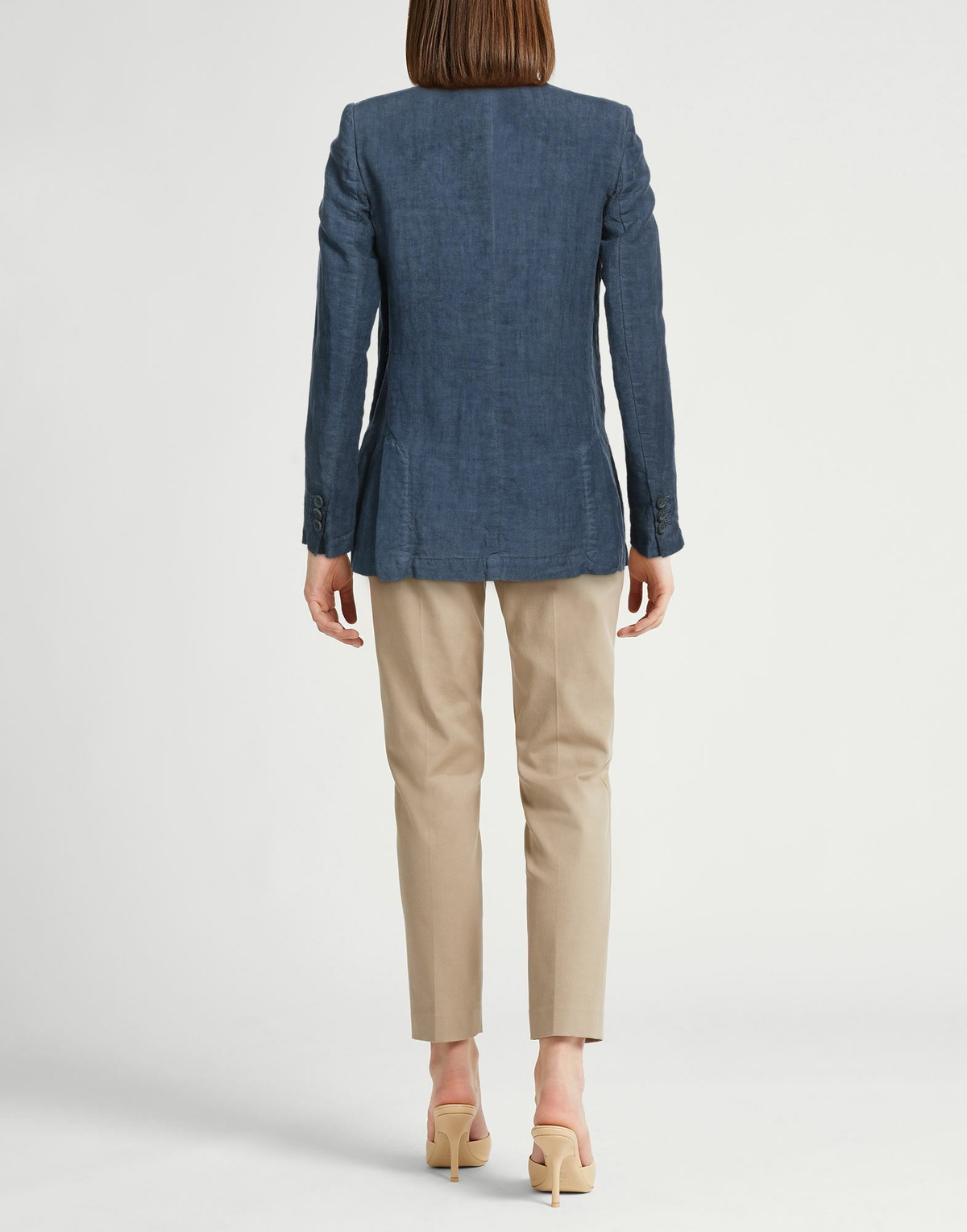 120% Lino Womens Blazer in Navy