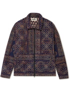 Karu Research - Upcycled Embroidered Printed Padded Cotton Jacket - Blue