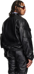 Martine Rose Black Bumbag Leather Jacket
