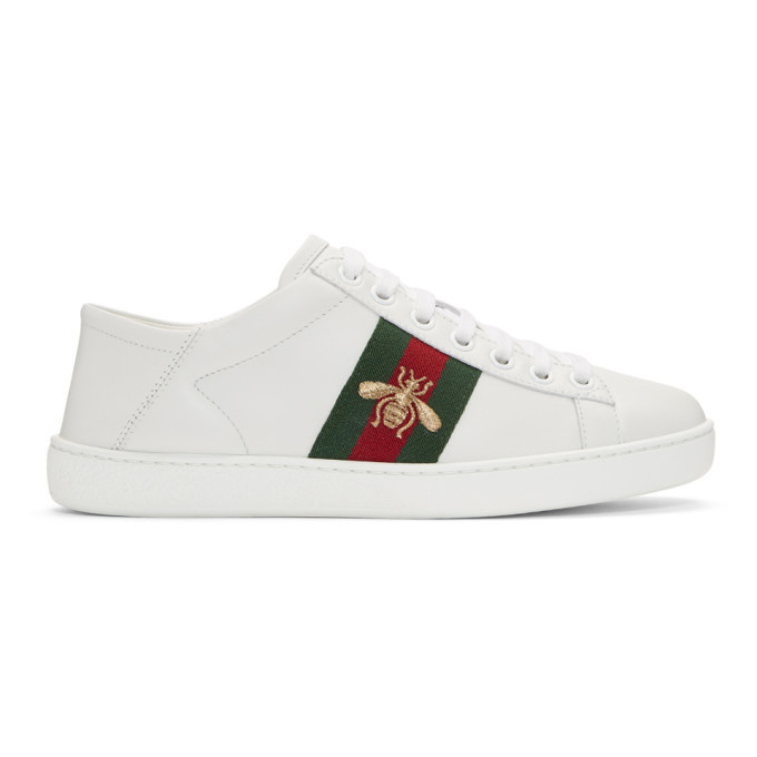 Photo: Gucci White Bee New Ace Folded Sneakers
