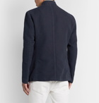 Massimo Alba - Mandarin-Collar Diamond Weave Linen and Cotton-Blend Jacket - Blue