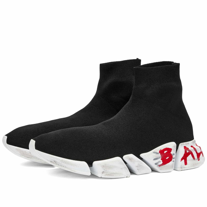 Photo: Balenciaga Men's Speed 2.0 Sneakers in Black/White/Red