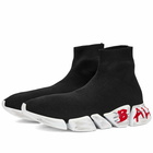 Balenciaga Men's Speed 2.0 Sneakers in Black/White/Red