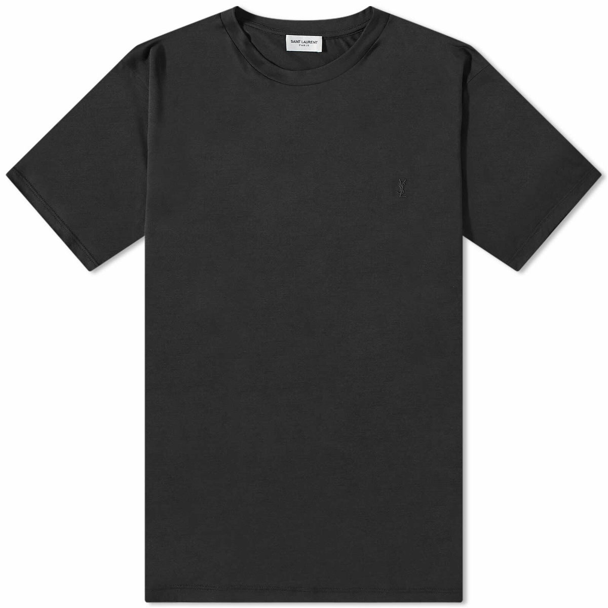 Saint Laurent Men's YSL Logo T-Shirt in Black Saint Laurent