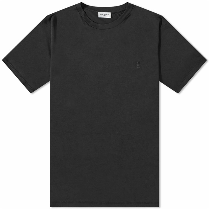 Photo: Saint Laurent Men's YSL Logo T-Shirt in Black