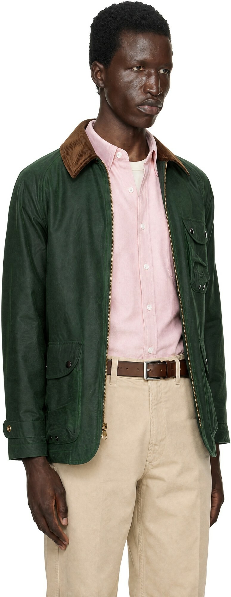 Drake's Green Waxed Coverall Jacket