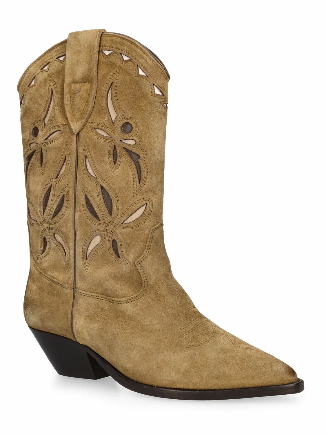 Isabel Marant Taupe Perforated Suede Ankle Boots 41