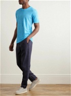 120% - Slim-Fit Stretch Linen and Cotton-Blend T-Shirt - Blue
