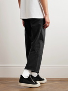 UNDERCOVER - Straight-Leg Cropped Distressed Cotton-Drill Trousers - Black