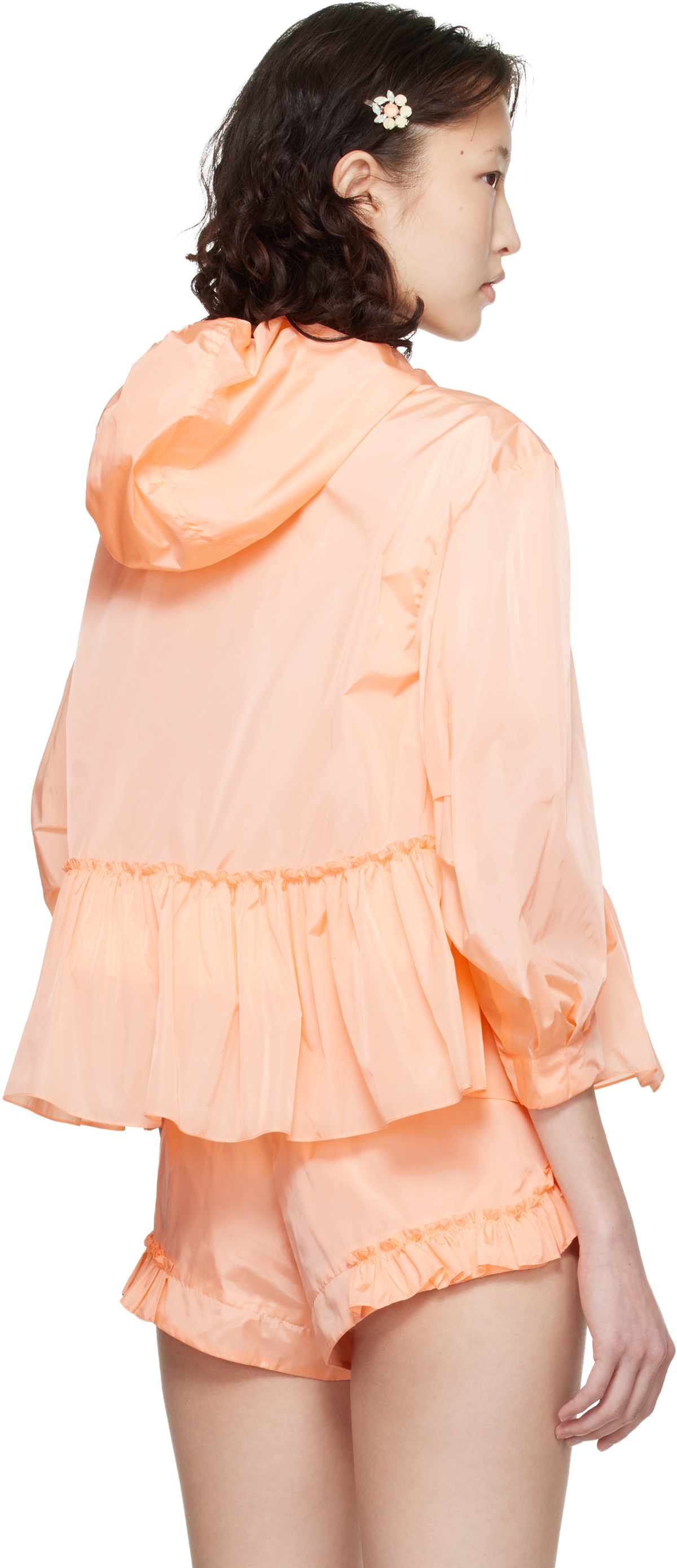 Simone Rocha Orange Ruffle Frill Peplum Jacket