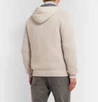 Brunello Cucinelli - Ribbed Cashmere and Shell Hooded Down Cardigan - Neutrals