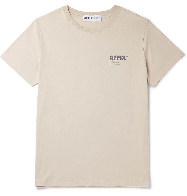 Photo: AFFIX - Logo-Print Cotton-Jersey T-Shirt - Neutrals