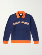 Aimé Leon Dore - Logo-Embroidered Cotton-Jersey Half-Zip Sweatshirt - Blue