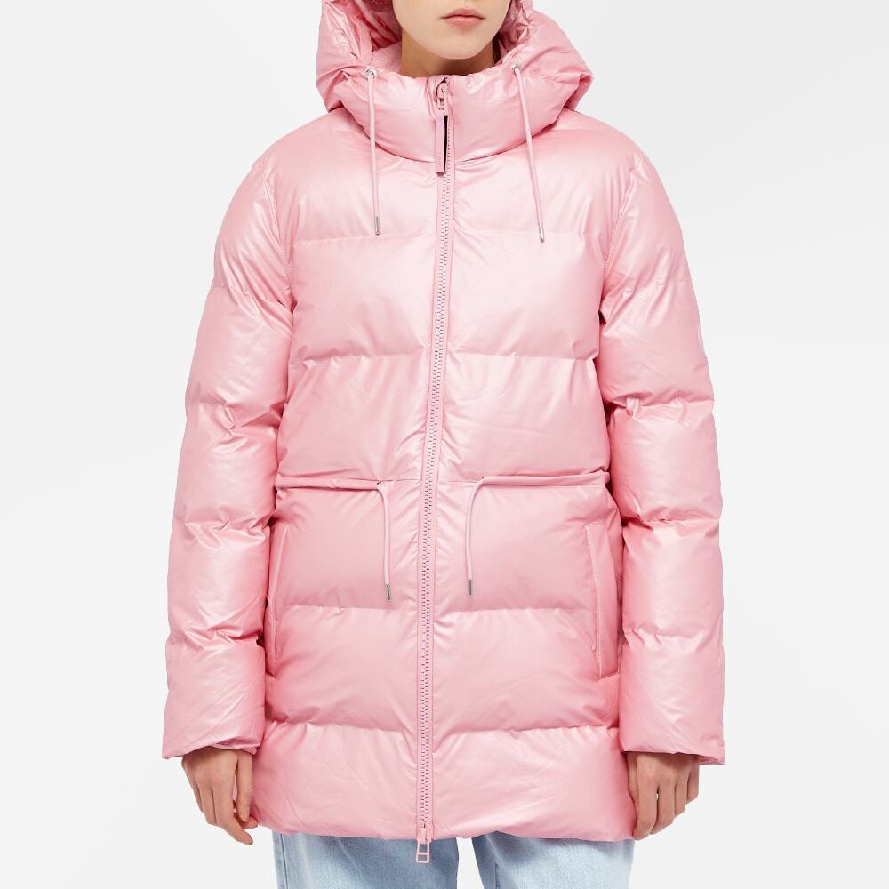 Rains Women's Hooded Waist Jacket in Pink Sky Rains
