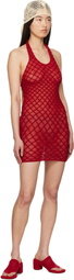 Isa Boulder Red Macramist Tank Minidress