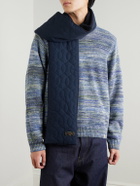 Beams Plus - Muffler Boa Logo-Appliquéd Padded Plush-Trimmed Quilted Shell Scarf