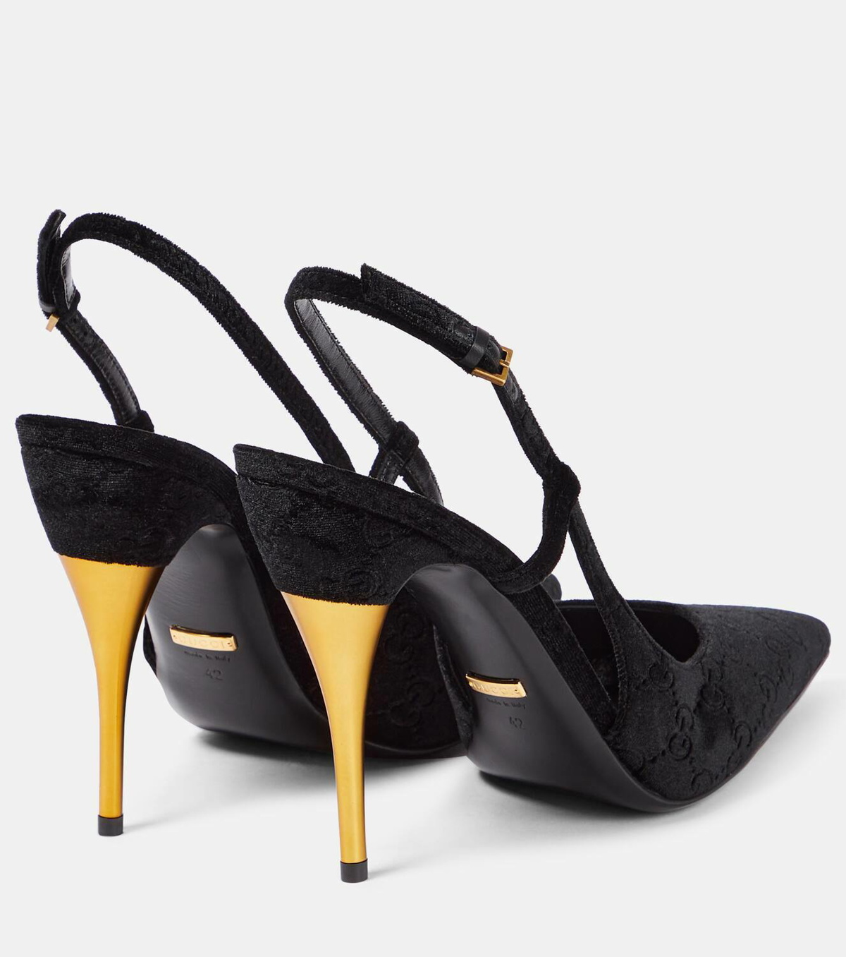 Gucci GG velvet slingback pumps