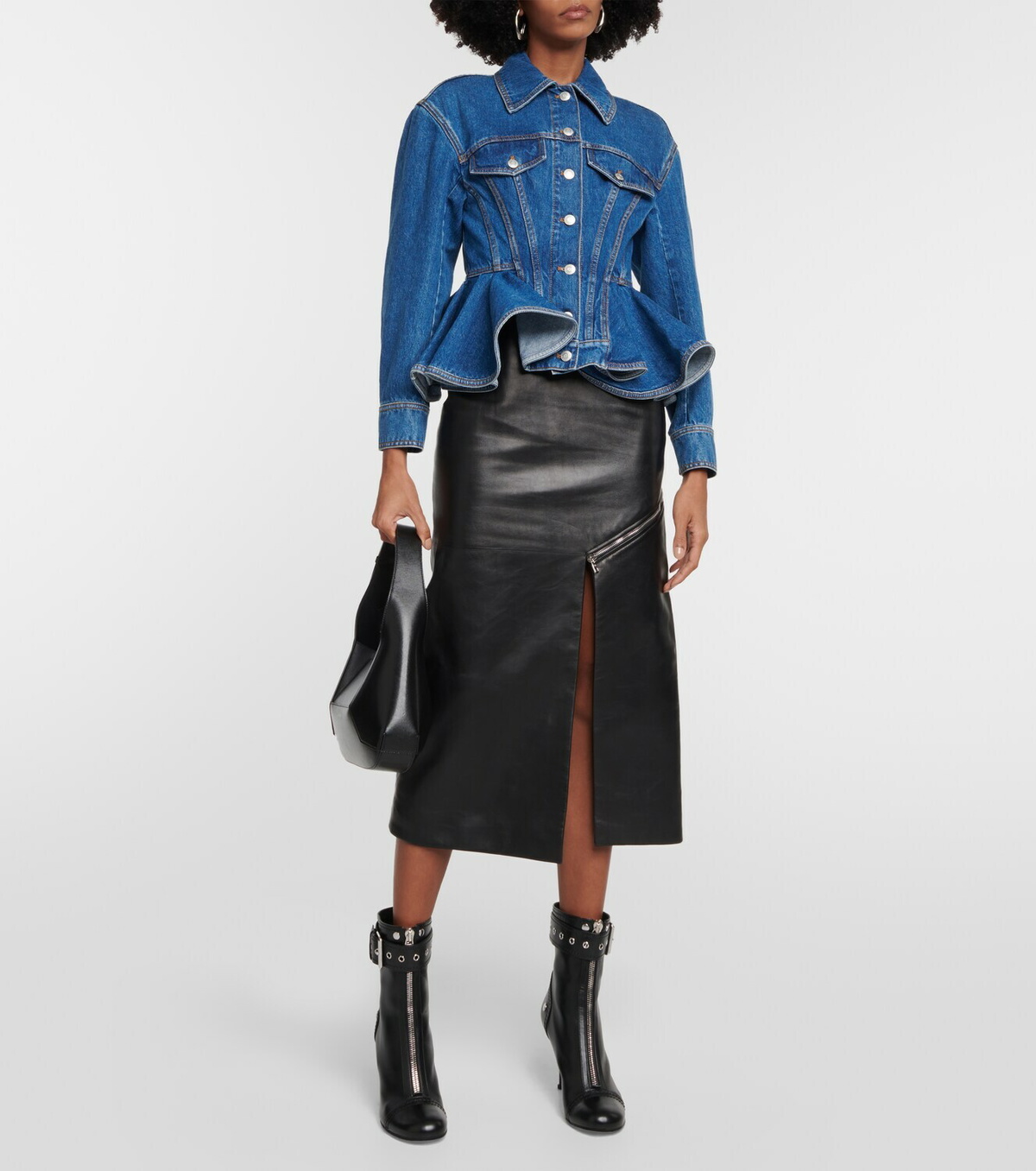 Alexander McQueen Peplum denim jacket Alexander McQueen